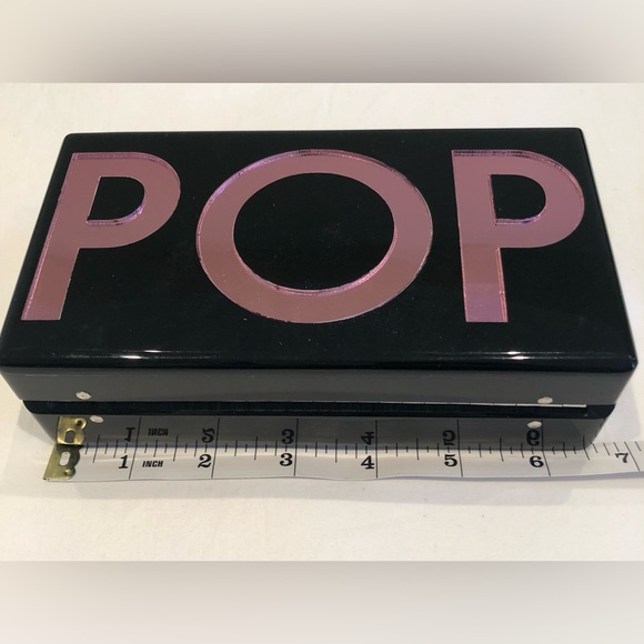 Edie Parker Jean Clutch with Pink POP" at front - Picture 8 of 12